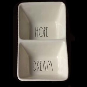 🔴BOGO 1/2 OFF SALE 🔴 RAE DUNN CERAMIC HOPE/DREAM DIVIDED DISH TRAY LIKE NEW